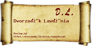 Dvorzsák Lavínia névjegykártya